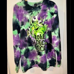 Disney Oogie Boogie Roll the Dice Sweatshirt Tie Dye Nightmare Before Christmas